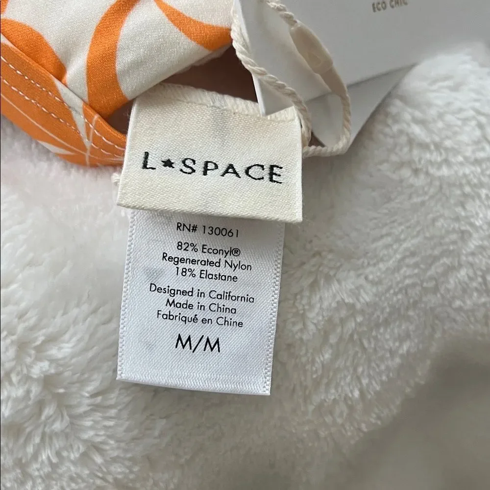 New with Tags L*Space Vibrant Orange and White Bikini Avery Top